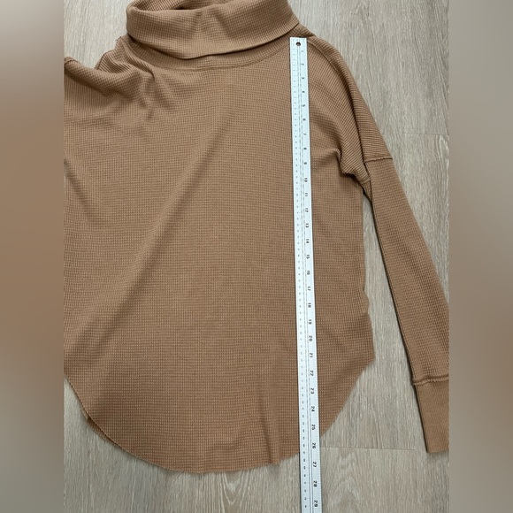 Aritzia TNA Waffle Brown Oversized Mockneck Turtleneck Sweater Dress Long Sleeve - Picture 5 of 8